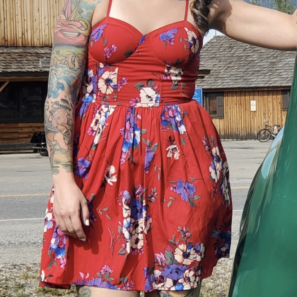 Red Floral Sundress